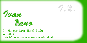 ivan mano business card